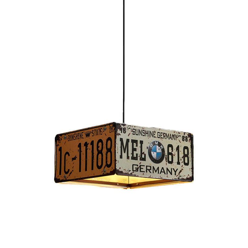 Square Chandelier Lamp with 39" Adjustable Cord Industrial Iron Triple Light Pendant Lighting Clearhalo 'Ceiling Lights' 'Chandeliers' Lighting' options 763748