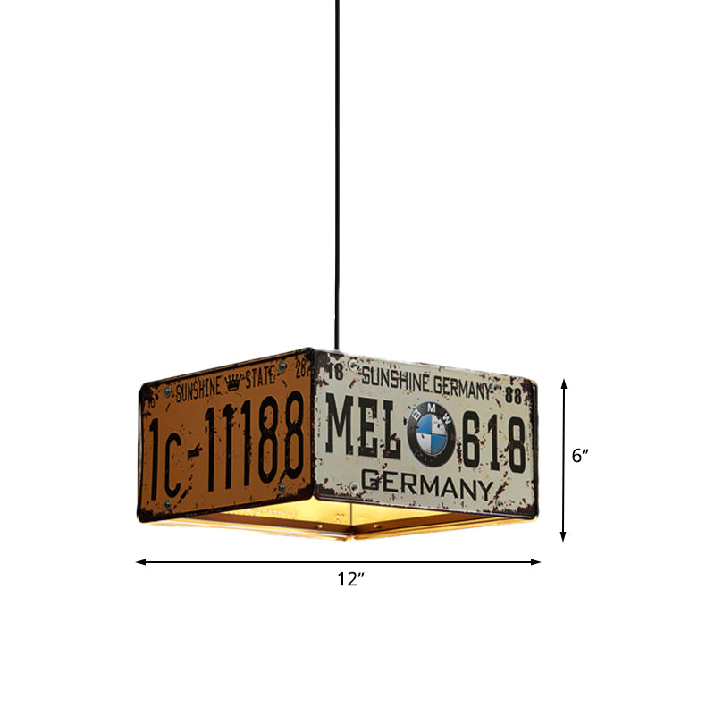 Square Chandelier Lamp with 39" Adjustable Cord Industrial Iron Triple Light Pendant Lighting Clearhalo 'Ceiling Lights' 'Chandeliers' Lighting' options 763749