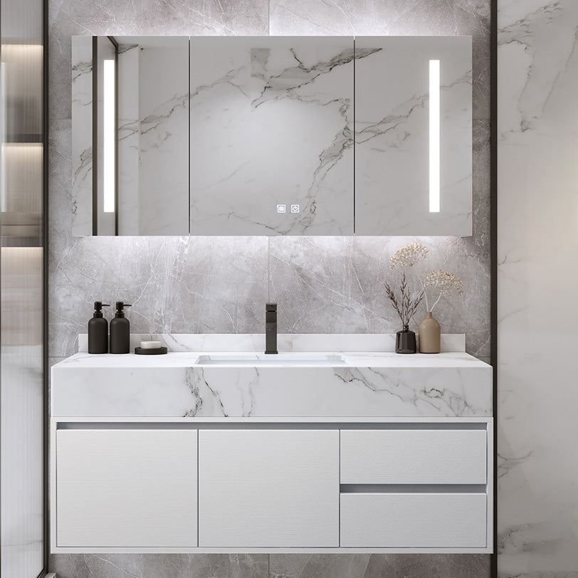 Wall Mount Wood Sink Vanity Modern Bathroom Sink Vanity with Mirror Clearhalo 'Bathroom Remodel & Bathroom Fixtures' 'Bathroom Vanities' 'bathroom_vanities' 'Home Improvement' 'home_improvement' 'home_improvement_bathroom_vanities' 7639871