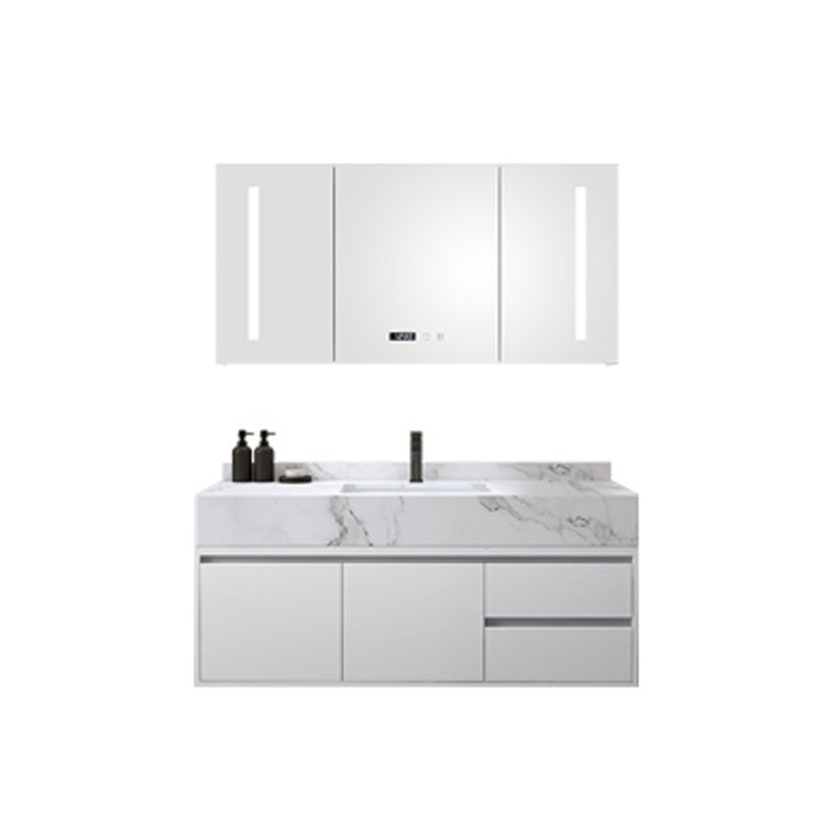 Wall Mount Wood Sink Vanity Modern Bathroom Sink Vanity with Mirror Clearhalo 'Bathroom Remodel & Bathroom Fixtures' 'Bathroom Vanities' 'bathroom_vanities' 'Home Improvement' 'home_improvement' 'home_improvement_bathroom_vanities' 7639879