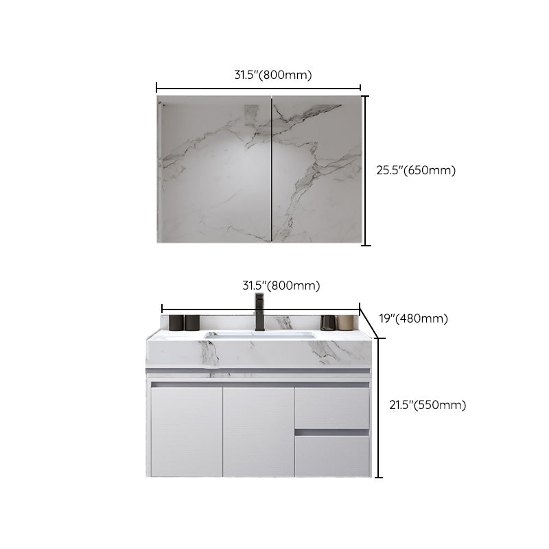 Wall Mount Wood Sink Vanity Modern Bathroom Sink Vanity with Mirror Clearhalo 'Bathroom Remodel & Bathroom Fixtures' 'Bathroom Vanities' 'bathroom_vanities' 'Home Improvement' 'home_improvement' 'home_improvement_bathroom_vanities' 7639888