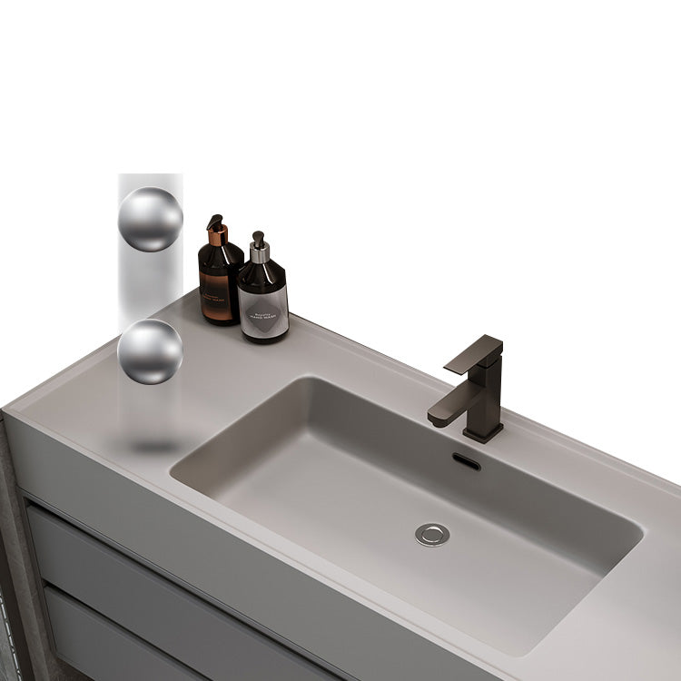 Modern Wall Mount Sink Vanity Wood Bathroom Vanity Set with Mirror Clearhalo 'Bathroom Remodel & Bathroom Fixtures' 'Bathroom Vanities' 'bathroom_vanities' 'Home Improvement' 'home_improvement' 'home_improvement_bathroom_vanities' 7639904