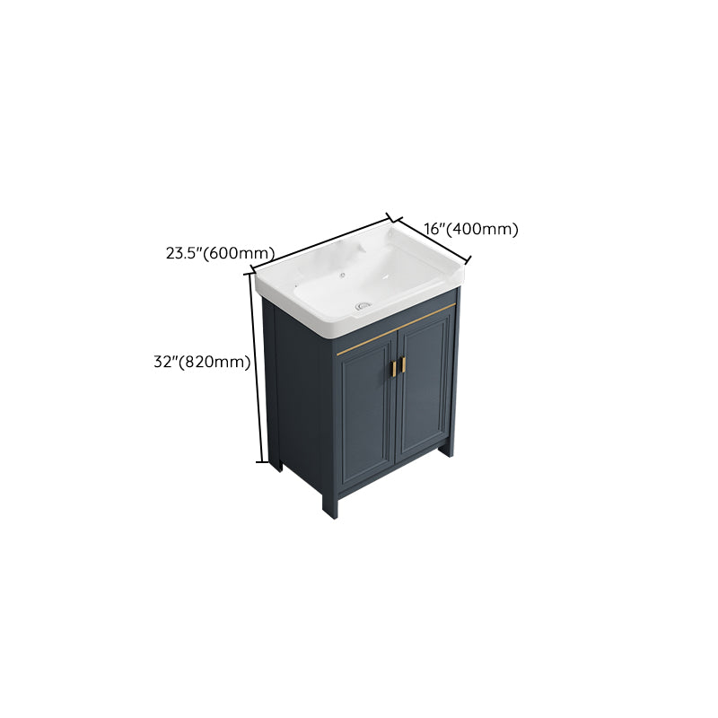 Glam Freestanding Bathroom Vanity Blue Metal Frame Single-Sink Vanity Set Clearhalo 'Bathroom Remodel & Bathroom Fixtures' 'Bathroom Vanities' 'bathroom_vanities' 'Home Improvement' 'home_improvement' 'home_improvement_bathroom_vanities' 7640095