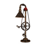 Steampunk Conical Table Lighting with Bicycle Design 1 Bulb Wrought Iron Table Lamp in Brass for Living Room Clearhalo 'Lamps' 'Table Lamps' Lighting' 764768