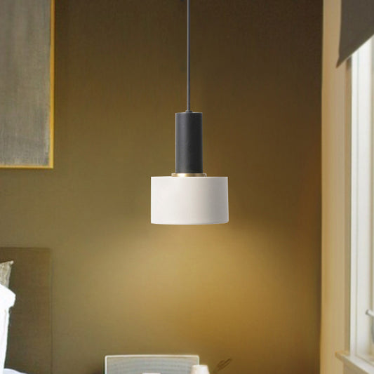 Modernism Mini Pendant Light Metallic Single Light Hanging Ceiling Light Black-White Clearhalo 'Ceiling Lights' 'Modern Pendants' 'Modern' 'Pendant Lights' 'Pendants' Lighting' 764914