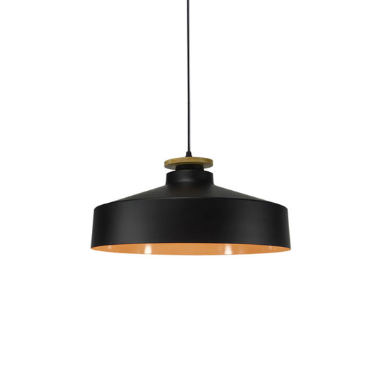 1 Head Barn/Cylinder/Tapered Pendant Light Modern Style Black/White Finish Metal Hanging Ceiling Light with Adjustable Cord Black A Clearhalo 'Ceiling Lights' 'Modern Pendants' 'Modern' 'Pendant Lights' 'Pendants' Lighting' 765121