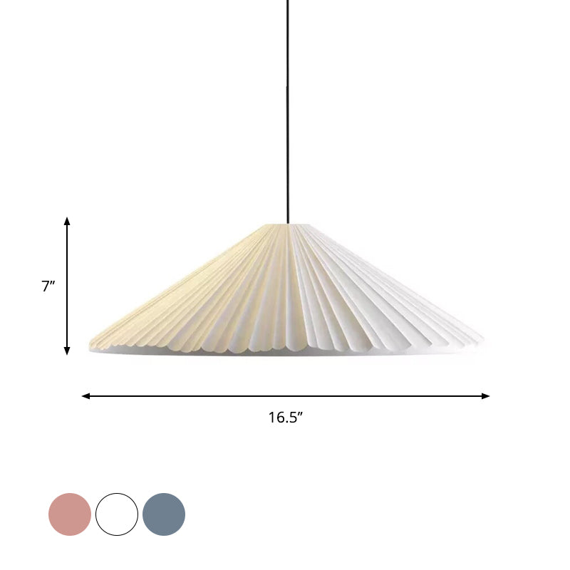 12.5"/16.5" W 1 Head Conic Pendant Light with Ribbed Design Nordic Style Blue/Pink/White Resin Hanging Lamp for Bedroom Clearhalo 'Ceiling Lights' 'Modern Pendants' 'Modern' 'Pendant Lights' 'Pendants' Lighting' 765167