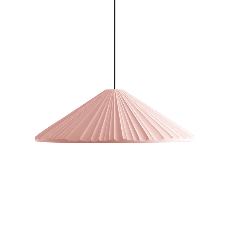 12.5"/16.5" W 1 Head Conic Pendant Light with Ribbed Design Nordic Style Blue/Pink/White Resin Hanging Lamp for Bedroom Clearhalo 'Ceiling Lights' 'Modern Pendants' 'Modern' 'Pendant Lights' 'Pendants' Lighting' 765176