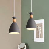 Macaron Style Dome Hanging Ceiling Light 1 Bulb Metal Pendant Light with Adjustable Cord in Grey/White/Green over Table Clearhalo 'Ceiling Lights' 'Modern Pendants' 'Modern' 'Pendant Lights' 'Pendants' Lighting' 765222