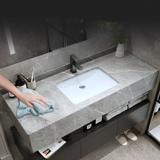 Modern Wood Sink Vanity Freestanding Bathroom Sink Vanity with Mirror Clearhalo 'Bathroom Remodel & Bathroom Fixtures' 'Bathroom Vanities' 'bathroom_vanities' 'Home Improvement' 'home_improvement' 'home_improvement_bathroom_vanities' 7667240