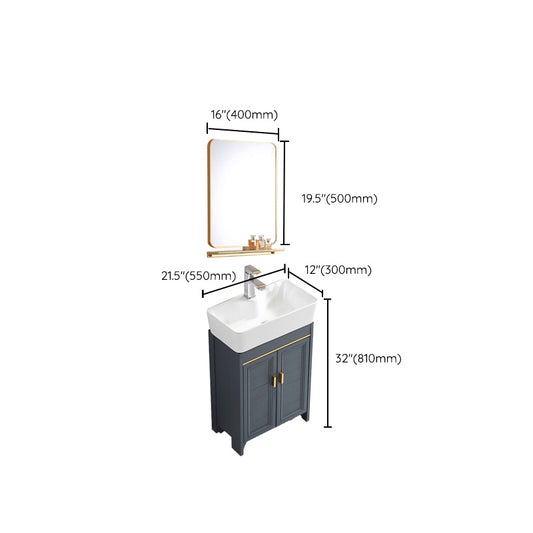 Glam Metal Sink Vanity Freestanding Single-Sink Bathroom Sink Vanity Clearhalo 'Bathroom Remodel & Bathroom Fixtures' 'Bathroom Vanities' 'bathroom_vanities' 'Home Improvement' 'home_improvement' 'home_improvement_bathroom_vanities' 7667453