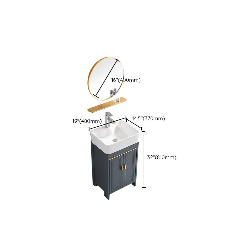 Glam Metal Sink Vanity Freestanding Single-Sink Bathroom Sink Vanity Clearhalo 'Bathroom Remodel & Bathroom Fixtures' 'Bathroom Vanities' 'bathroom_vanities' 'Home Improvement' 'home_improvement' 'home_improvement_bathroom_vanities' 7667459