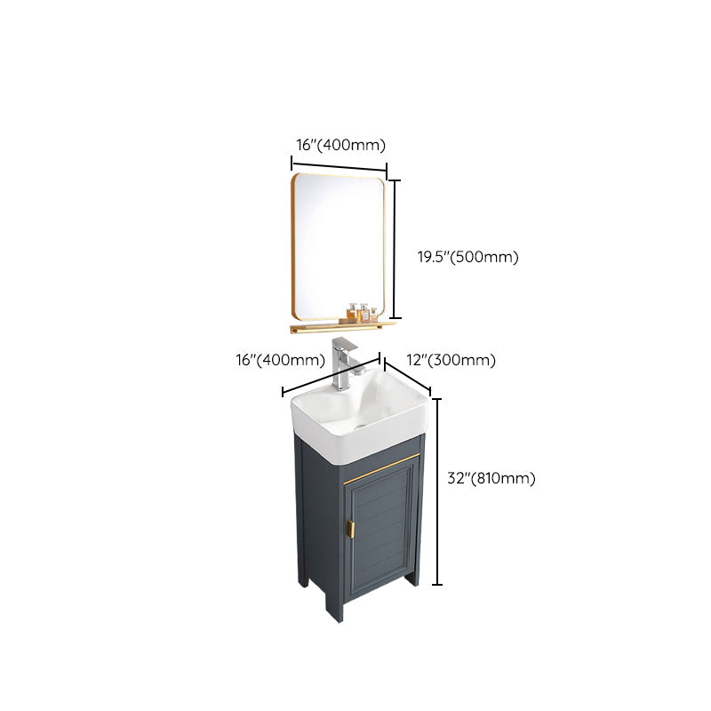 Glam Metal Sink Vanity Freestanding Single-Sink Bathroom Sink Vanity Clearhalo 'Bathroom Remodel & Bathroom Fixtures' 'Bathroom Vanities' 'bathroom_vanities' 'Home Improvement' 'home_improvement' 'home_improvement_bathroom_vanities' 7667463