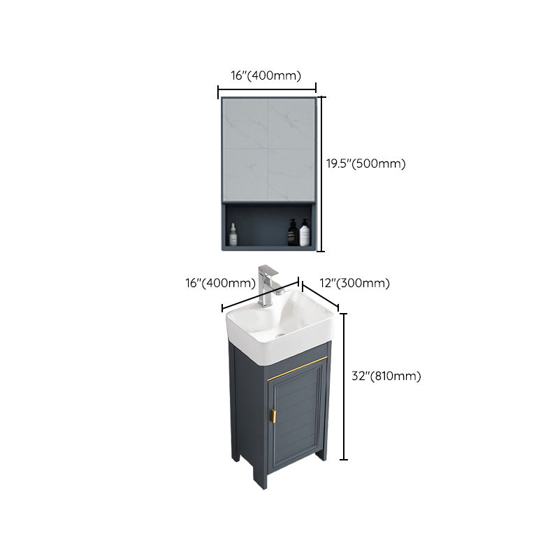 Glam Metal Sink Vanity Freestanding Single-Sink Bathroom Sink Vanity Clearhalo 'Bathroom Remodel & Bathroom Fixtures' 'Bathroom Vanities' 'bathroom_vanities' 'Home Improvement' 'home_improvement' 'home_improvement_bathroom_vanities' 7667465