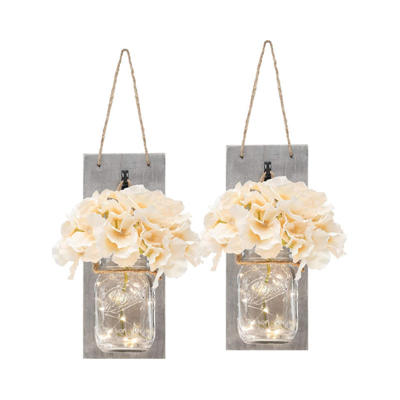 2 Pack White Flower Hanging Wall Light Clear Glass Shade String Light for Hallway Clearhalo 'Wall Lamps & Sconces' 'Wall Lights' Lighting' 767441