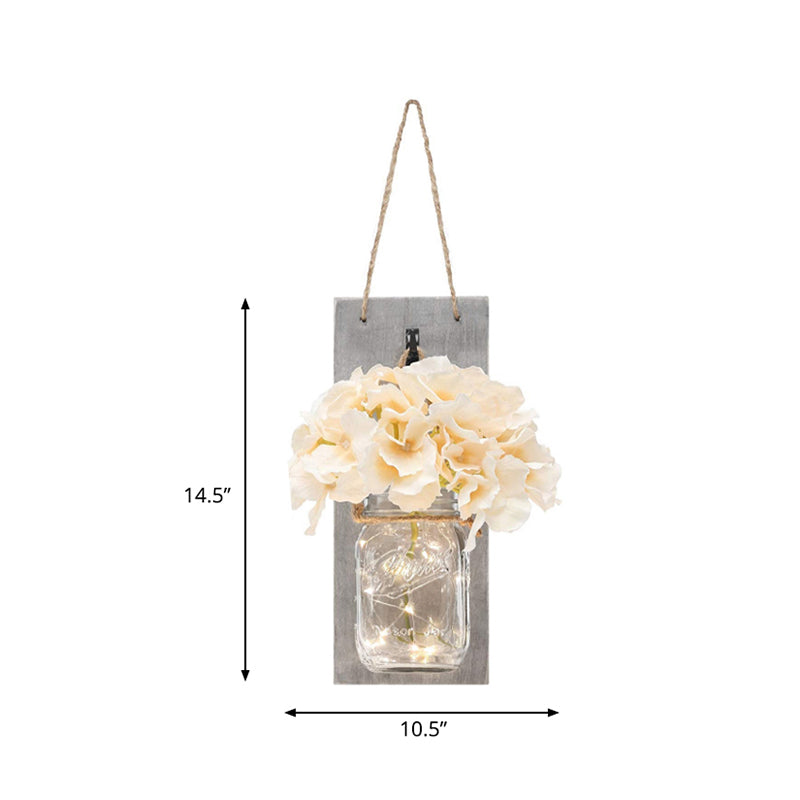 2 Pack White Flower Hanging Wall Light Clear Glass Shade String Light for Hallway Clearhalo 'Wall Lamps & Sconces' 'Wall Lights' Lighting' 767443