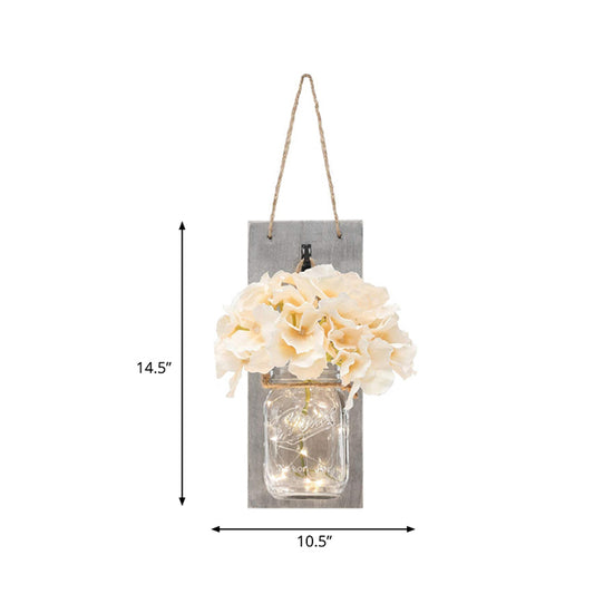 2 Pack White Flower Hanging Wall Light Clear Glass Shade String Light for Hallway Clearhalo 'Wall Lamps & Sconces' 'Wall Lights' Lighting' 767443