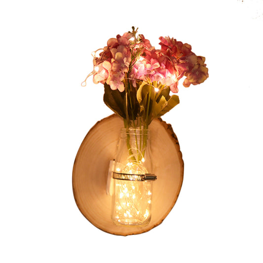 Multicolored Floral Wall String Light Rustic Clear Glass Shade Twinkle Light for Cafe Clearhalo 'Wall Lamps & Sconces' 'Wall Lights' Lighting' 767447