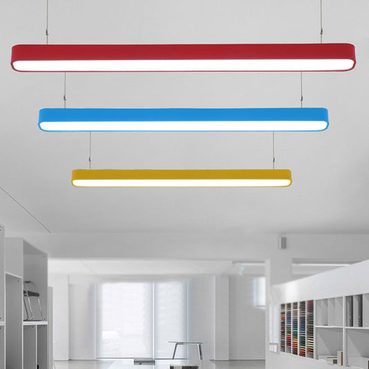 Tubular Hanging Lamp Contemporary Metal Led Red/Blue/Yellow Ceiling Pendant Light for Dining Room Clearhalo 'Ceiling Lights' 'Modern Pendants' 'Modern' 'Pendant Lights' 'Pendants' Lighting' 767675