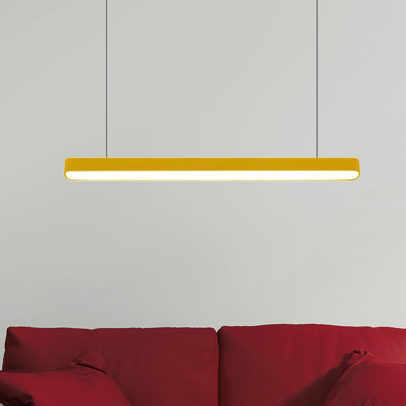 Tubular Hanging Lamp Contemporary Metal Led Red/Blue/Yellow Ceiling Pendant Light for Dining Room Clearhalo 'Ceiling Lights' 'Modern Pendants' 'Modern' 'Pendant Lights' 'Pendants' Lighting' 767681