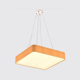 12"/16"/19.5" Wide Wooden Square Suspension Lighting Modern Led Beige Hanging Pendant Lamp Kit in White/Warm/Natural Light Clearhalo 'Ceiling Lights' 'Modern Pendants' 'Modern' 'Pendant Lights' 'Pendants' Lighting' 767691