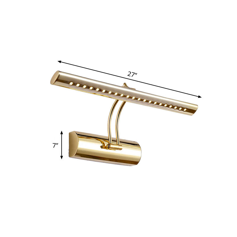 16"/21.5" Wide Linear Wall Mounted Lamp Modernism Metal LED Bathroom Vanity Wall Sconce in Gold Finish Clearhalo 'Modern wall lights' 'Modern' 'Vanity Lights' 'Wall Lights' Lighting' 767702