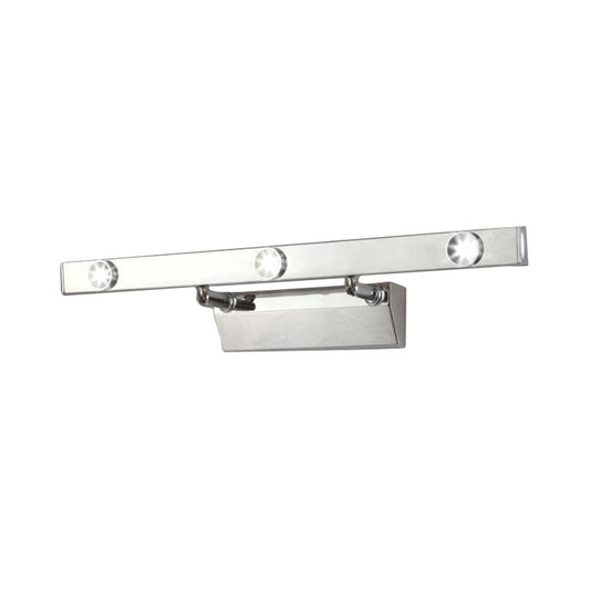 LED Bathroom Vanity Lamp with Linear Stainless Steel Shade Chrome Wall Light Fixture, Warm/White Light Clearhalo 'Modern wall lights' 'Modern' 'Vanity Lights' 'Wall Lights' Lighting' 767705