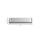 Modern 11"/15" W LED Wall Washer Light with Aluminum Shade Silver Rectangular Sconce Light Fixture, Warm/White Light Clearhalo 'Cast Iron' 'Glass' 'Industrial' 'Modern wall lights' 'Modern' 'Tiffany' 'Traditional wall lights' 'Wall Lamps & Sconces' 'Wall Lights' Lighting' 767712