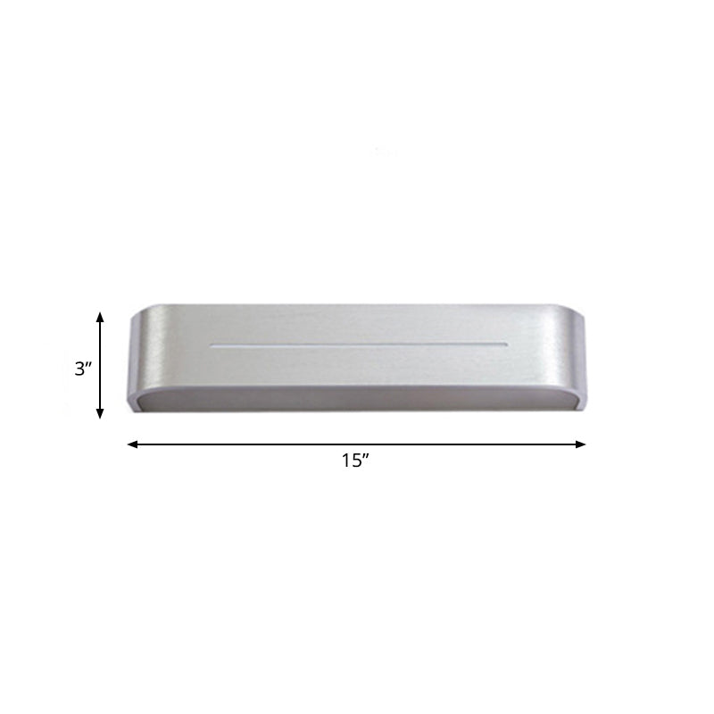 Modern 11"/15" W LED Wall Washer Light with Aluminum Shade Silver Rectangular Sconce Light Fixture, Warm/White Light Clearhalo 'Cast Iron' 'Glass' 'Industrial' 'Modern wall lights' 'Modern' 'Tiffany' 'Traditional wall lights' 'Wall Lamps & Sconces' 'Wall Lights' Lighting' 767713
