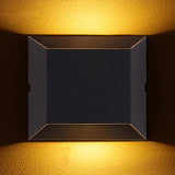 Squared Shade Wall Lighting Simple Style Metallic LED Balcony Wall Sconce Lamp in Matte Black, Warm/White Lighting Clearhalo 'Cast Iron' 'Glass' 'Industrial' 'Modern wall lights' 'Modern' 'Tiffany' 'Traditional wall lights' 'Wall Lamps & Sconces' 'Wall Lights' Lighting' 767727