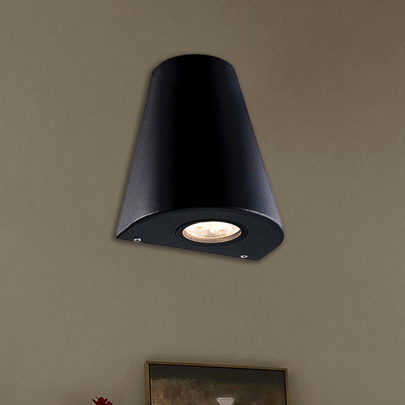 Modernist LED Wall Sconce Lamp with Aluminum Shade Black/Gray Tapered Sconce Lighting for Porch, Warm/White Lighting Clearhalo 'Cast Iron' 'Glass' 'Industrial' 'Modern wall lights' 'Modern' 'Tiffany' 'Traditional wall lights' 'Wall Lamps & Sconces' 'Wall Lights' Lighting' 767732