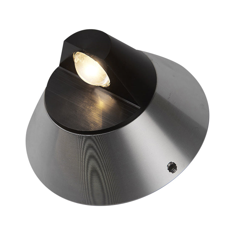 Contemporary Round Wall Lighting Aluminum Warm/White Light 1 Light Corridor Sconce Lighting Fixture in Black Clearhalo 'Cast Iron' 'Glass' 'Industrial' 'Modern wall lights' 'Modern' 'Tiffany' 'Traditional wall lights' 'Wall Lamps & Sconces' 'Wall Lights' Lighting' 767746