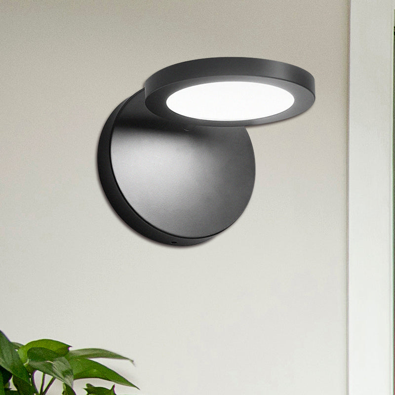Black Finish Circular Wall Lamp Modern Stylish Integrated LED Acrylic Sconce Lighting in White/Warm Lighting Clearhalo 'Cast Iron' 'Glass' 'Industrial' 'Modern wall lights' 'Modern' 'Tiffany' 'Traditional wall lights' 'Wall Lamps & Sconces' 'Wall Lights' Lighting' 767750