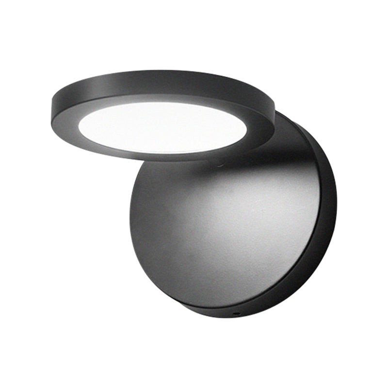 Black Finish Circular Wall Lamp Modern Stylish Integrated LED Acrylic Sconce Lighting in White/Warm Lighting Clearhalo 'Cast Iron' 'Glass' 'Industrial' 'Modern wall lights' 'Modern' 'Tiffany' 'Traditional wall lights' 'Wall Lamps & Sconces' 'Wall Lights' Lighting' 767751