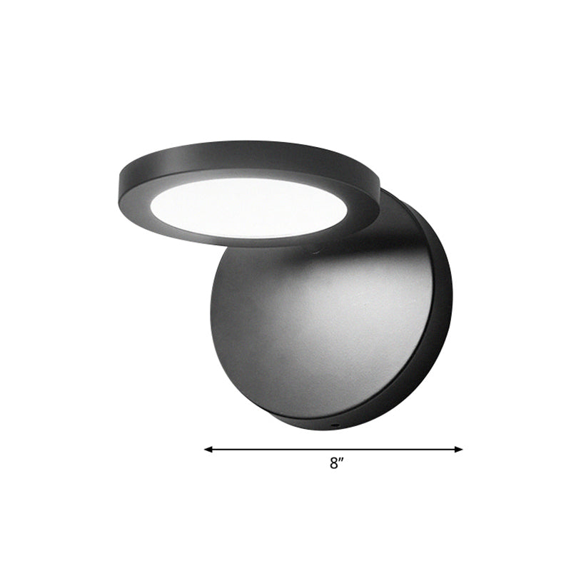 Black Finish Circular Wall Lamp Modern Stylish Integrated LED Acrylic Sconce Lighting in White/Warm Lighting Clearhalo 'Cast Iron' 'Glass' 'Industrial' 'Modern wall lights' 'Modern' 'Tiffany' 'Traditional wall lights' 'Wall Lamps & Sconces' 'Wall Lights' Lighting' 767752