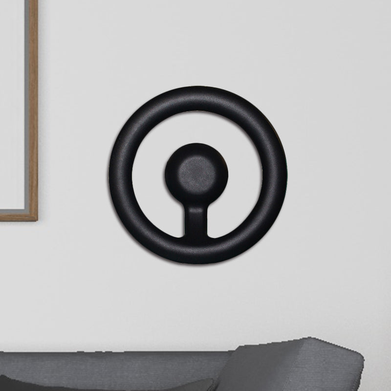 Minimalism LED Wall Lighting with Aluminum Shade Black/White Steering Wheel/Circline Sconce Fixture for Bedroom Clearhalo 'Cast Iron' 'Glass' 'Industrial' 'Modern wall lights' 'Modern' 'Tiffany' 'Traditional wall lights' 'Wall Lamps & Sconces' 'Wall Lights' Lighting' 767754