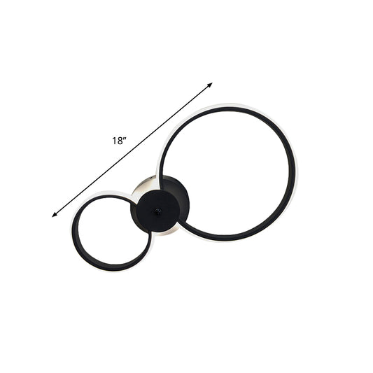 Black/White Hoop Wall Lamp Modern LED 2/3 Lights Acrylic Wall Lighting Ideas in Warm/White/Second Gear Clearhalo 'Modern wall lights' 'Modern' 'Wall Lamps & Sconces' 'Wall Lights' Lighting' 767775
