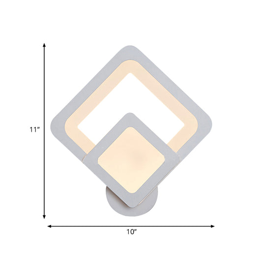 Simple LED Wall Sconce Light with Acrylic Shade White Square/Oval Wall Mounted Lamp in Warm/White Clearhalo 'Modern wall lights' 'Modern' 'Wall Lamps & Sconces' 'Wall Lights' Lighting' 767785