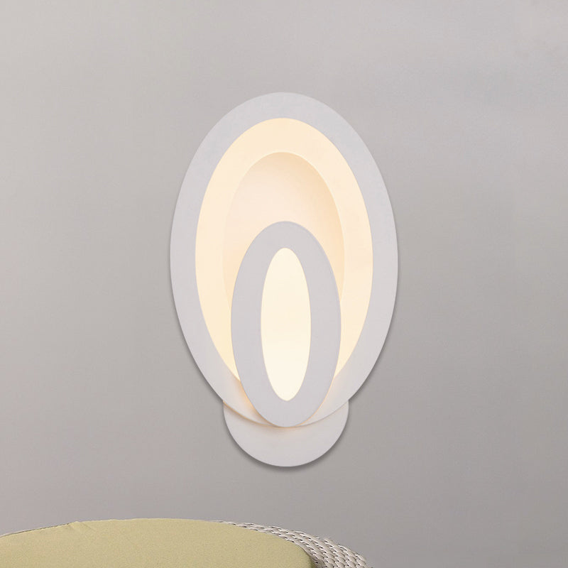 Simple LED Wall Sconce Light with Acrylic Shade White Square/Oval Wall Mounted Lamp in Warm/White Clearhalo 'Modern wall lights' 'Modern' 'Wall Lamps & Sconces' 'Wall Lights' Lighting' 767788