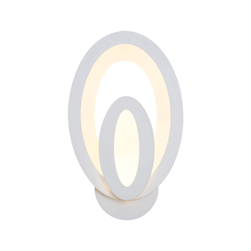 Simple LED Wall Sconce Light with Acrylic Shade White Square/Oval Wall Mounted Lamp in Warm/White Clearhalo 'Modern wall lights' 'Modern' 'Wall Lamps & Sconces' 'Wall Lights' Lighting' 767789