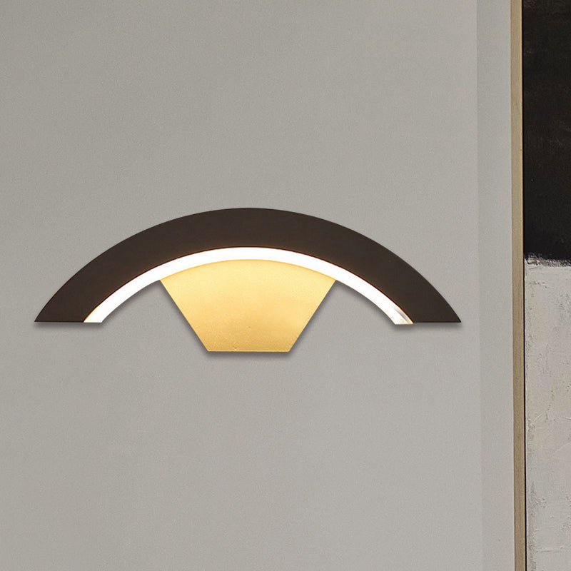 Contemporary Arc Wall Sconce Lighting Acrylic Integrated LED Bedroom Wall Lamp in Black, Warm/White Lighting Clearhalo 'Cast Iron' 'Glass' 'Industrial' 'Modern wall lights' 'Modern' 'Tiffany' 'Traditional wall lights' 'Wall Lamps & Sconces' 'Wall Lights' Lighting' 767803