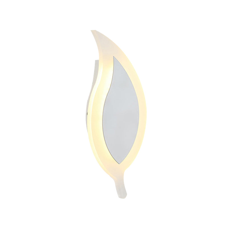 6" Wide Leaf Wall Lamp Simple Acrylic LED White Sconce Light Fixture in Warm/White Light/Third Gear Clearhalo 'Modern wall lights' 'Modern' 'Wall Lamps & Sconces' 'Wall Lights' Lighting' 767814