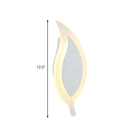 6" Wide Leaf Wall Lamp Simple Acrylic LED White Sconce Light Fixture in Warm/White Light/Third Gear Clearhalo 'Modern wall lights' 'Modern' 'Wall Lamps & Sconces' 'Wall Lights' Lighting' 767815
