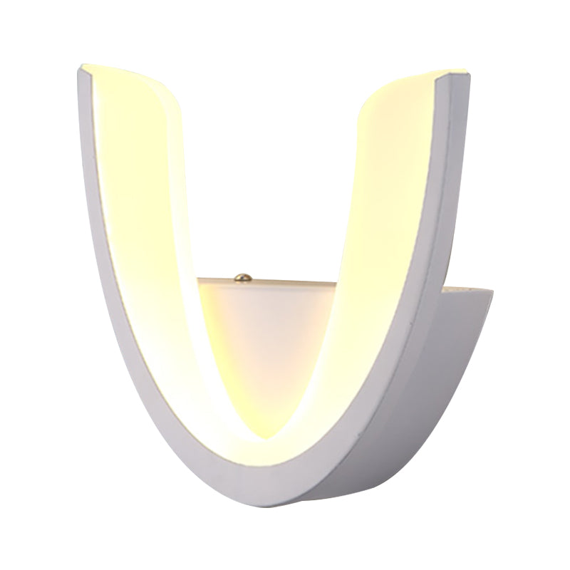 Geometric Wall Sconce Lighting Minimalist Acrylic LED White Wall Lamp in Warm/White Light Clearhalo 'Modern wall lights' 'Modern' 'Wall Lamps & Sconces' 'Wall Lights' Lighting' 767819