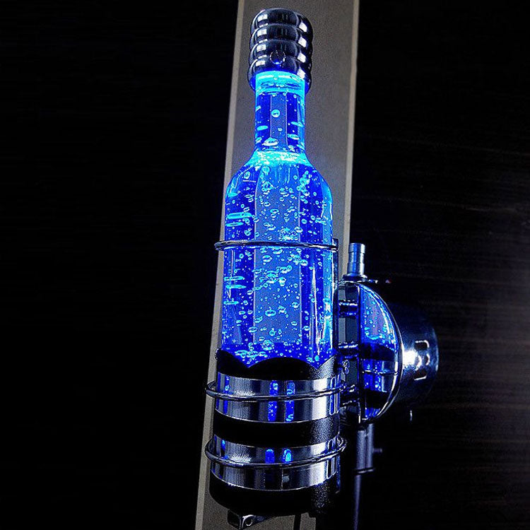Contemporary Bottle Shaped Wall Lamp Crystal 1 Light Bar Cafe Wall Light in Multi Color/Purple/Blue Light Clear Blue Clearhalo 'Cast Iron' 'Glass' 'Industrial' 'Modern wall lights' 'Modern' 'Tiffany' 'Traditional wall lights' 'Wall Lamps & Sconces' 'Wall Lights' Lighting' 767834