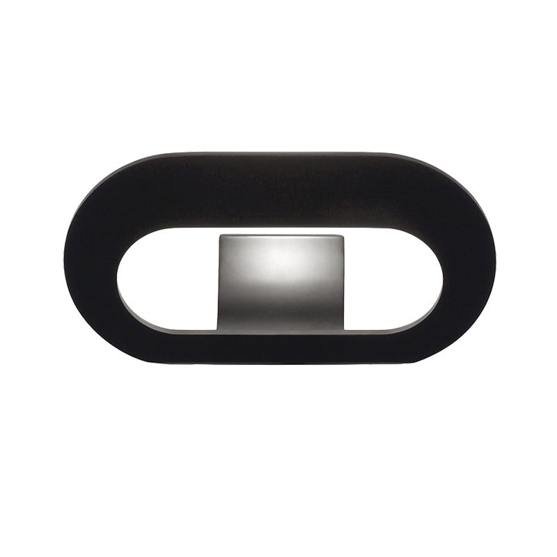 Oval Shade Bedroom Wall Lamp Aluminum Warm/White Lighting LED Simple Stylish Wall Sconce Lighting in Black/Grey Clearhalo 'Cast Iron' 'Glass' 'Industrial' 'Modern wall lights' 'Modern' 'Tiffany' 'Traditional wall lights' 'Wall Lamps & Sconces' 'Wall Lights' Lighting' 767843