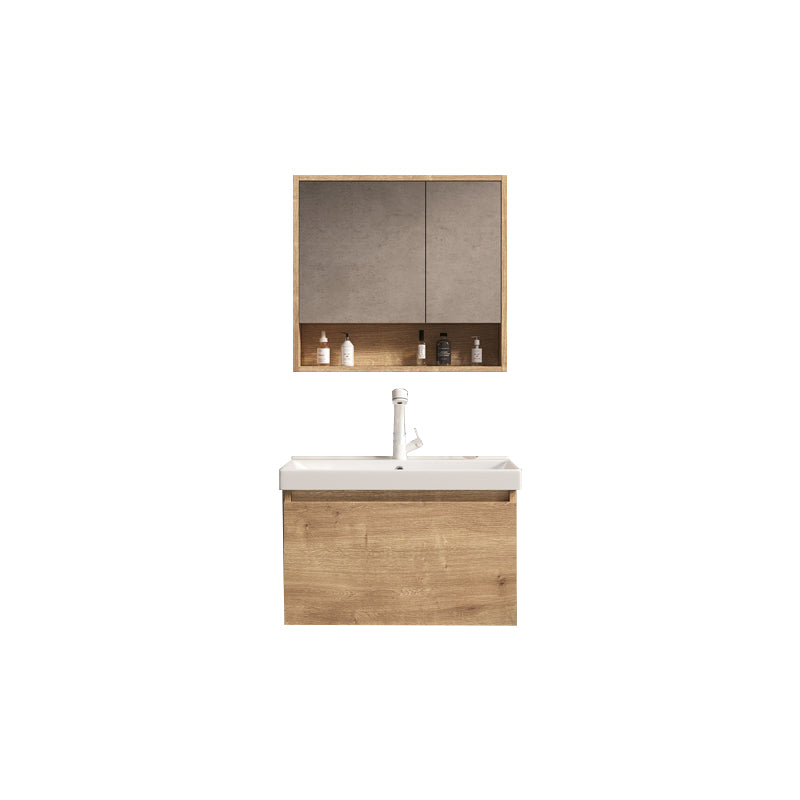 Mid Century Modern Sink Vanity Wall Mount Bathroom Sink Vanity with Mirror Clearhalo 'Bathroom Remodel & Bathroom Fixtures' 'Bathroom Vanities' 'bathroom_vanities' 'Home Improvement' 'home_improvement' 'home_improvement_bathroom_vanities' 7678480