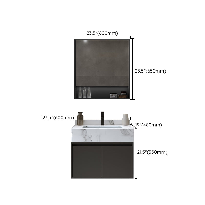 Modern Wall Mount Bathroom Sink Vanity Wood Sink Vanity with Mirror Clearhalo 'Bathroom Remodel & Bathroom Fixtures' 'Bathroom Vanities' 'bathroom_vanities' 'Home Improvement' 'home_improvement' 'home_improvement_bathroom_vanities' 7678530