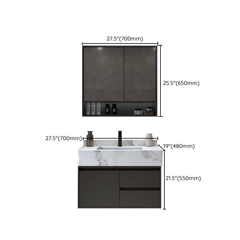 Modern Wall Mount Bathroom Sink Vanity Wood Sink Vanity with Mirror Clearhalo 'Bathroom Remodel & Bathroom Fixtures' 'Bathroom Vanities' 'bathroom_vanities' 'Home Improvement' 'home_improvement' 'home_improvement_bathroom_vanities' 7678531