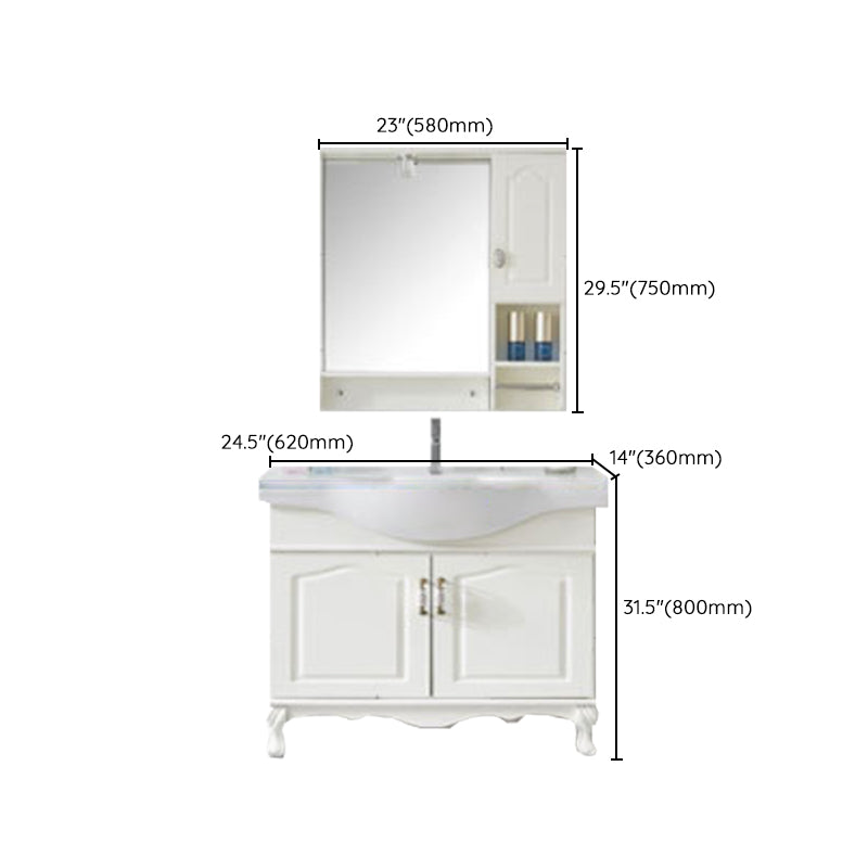 Traditional Freestanding Bathroom Sink Vanity Wood Sink Vanity with Mirror Clearhalo 'Bathroom Remodel & Bathroom Fixtures' 'Bathroom Vanities' 'bathroom_vanities' 'Home Improvement' 'home_improvement' 'home_improvement_bathroom_vanities' 7678550